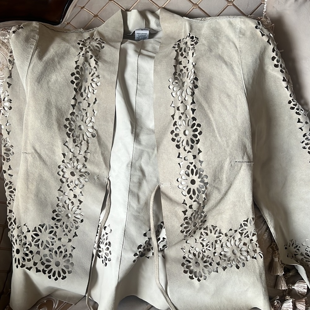 Cabi 100% Suede Jacket with stunning Laser Cut design - size M